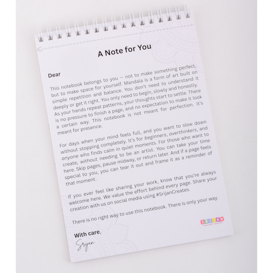 SAHAJ – A5 Mandala Art Notepad for Calm & Focus