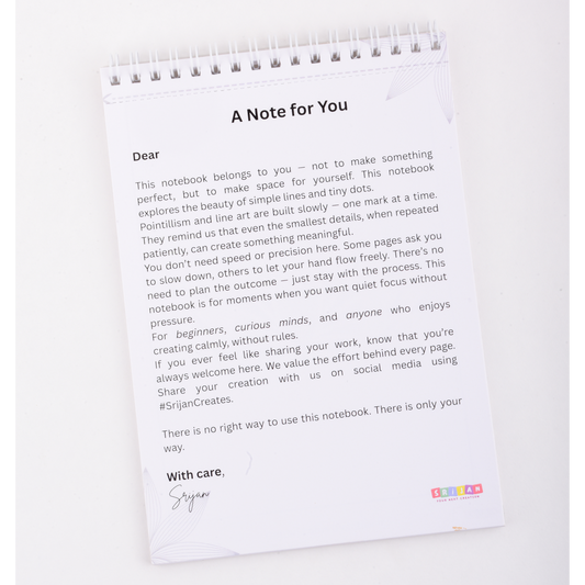 REKHA – A5 Line Art & Pointillism Notepad for Slow Creativity