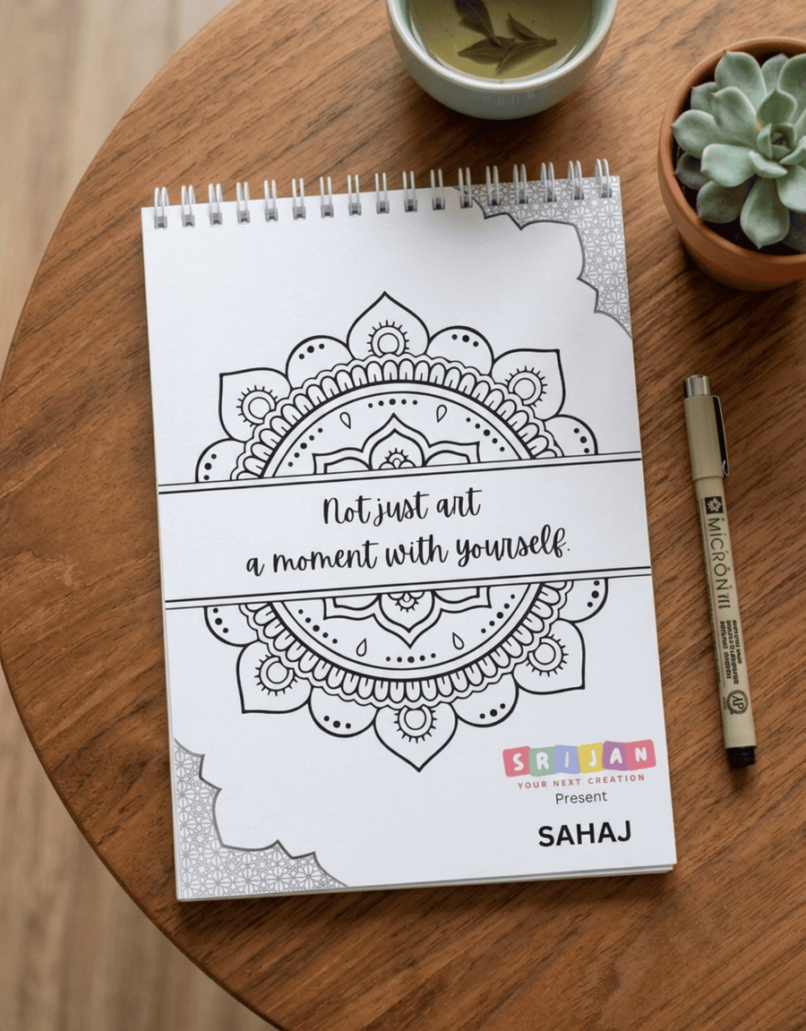 SAHAJ – A5 Mandala Art Notepad for Calm, Focus & Mindful Creativity