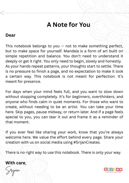 SAHAJ – A5 Mandala Art Notepad for Calm & Focus