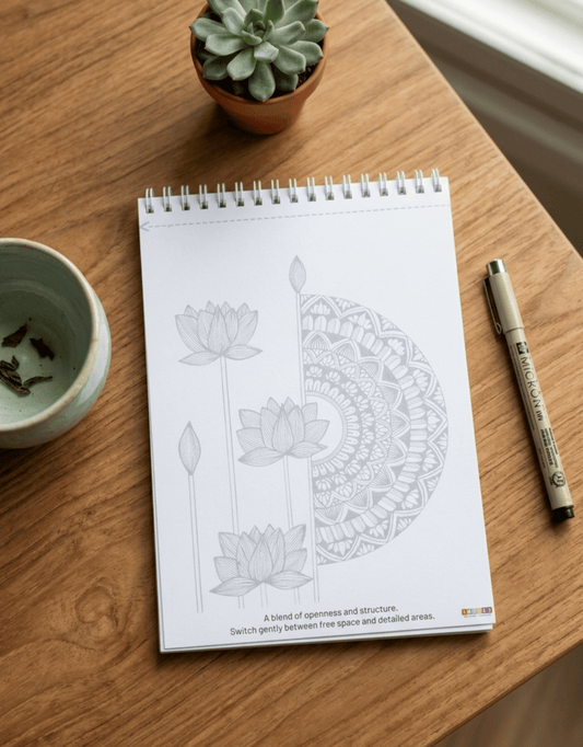 SAHAJ – A5 Mandala Art Notepad for Calm, Focus & Mindful Creativity