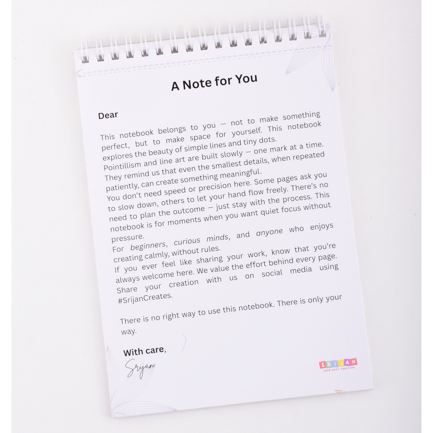 REKHA – A5 Line Art & Pointillism Notepad for Slow Creativity