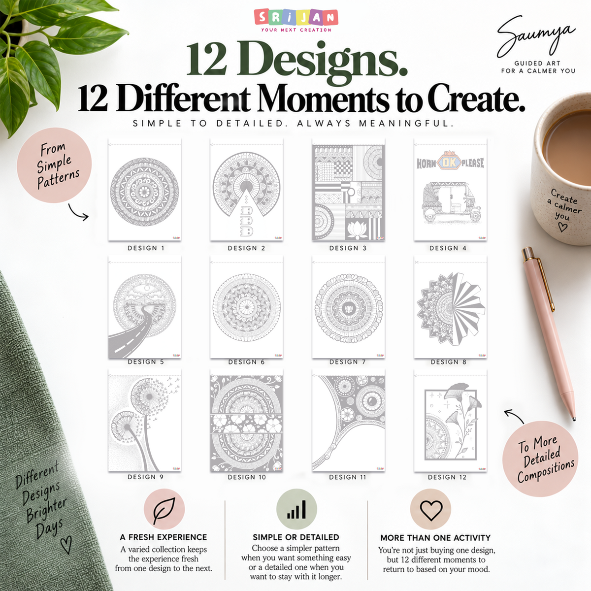 Saumya — Printable Mandala Tracing PDF | Guided Art for Beginners